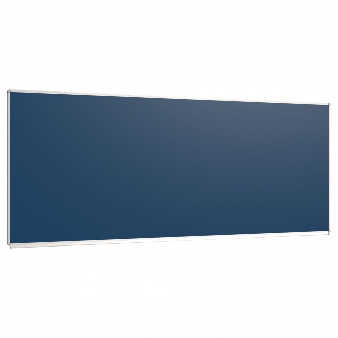 Wandtafel Stahlemaille blau, 300x120 cm, mit durchgehender Ablage, 